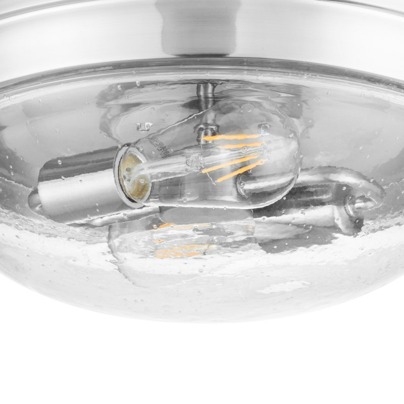 Plafonnier encastré Madalyn, À bulles, Nickel brossé