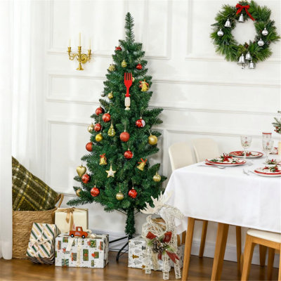 Artificial Half Christmas Tree With Auto Open, Steel Base For Indoor