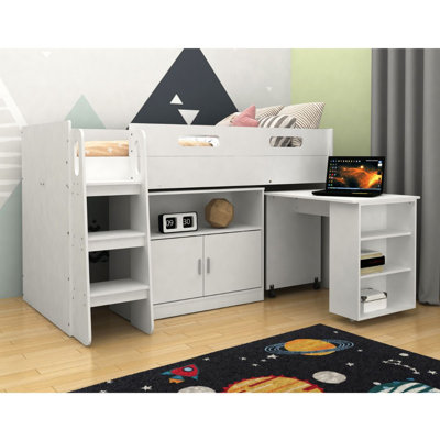 Isenberg Single (3') Mid Sleepers with Storage Included with Desk Included