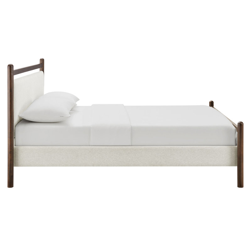 Ginny Full Size Platform Bed Frame In Wenge Heathered Ivory, Full, Wenge Heathered Ivory