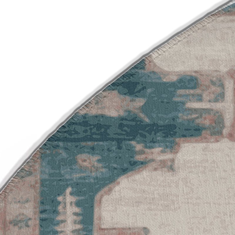 Tapis gris intérieur et extérieur surteint, Rond 5 pi