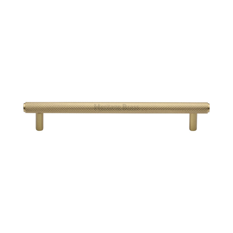 Heritage Brass Signac Heritage Cabinet Pull Complete Knurl Design, Satin Brass, 16cm H x 11cm W x 19.2cm D