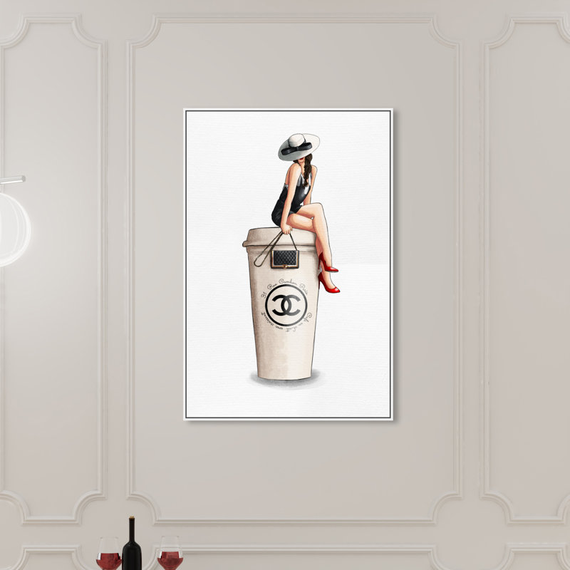 Sacs à main Cafe Au Lait Cambon, H 24 po x l 16 po, Cadre flottant blanc