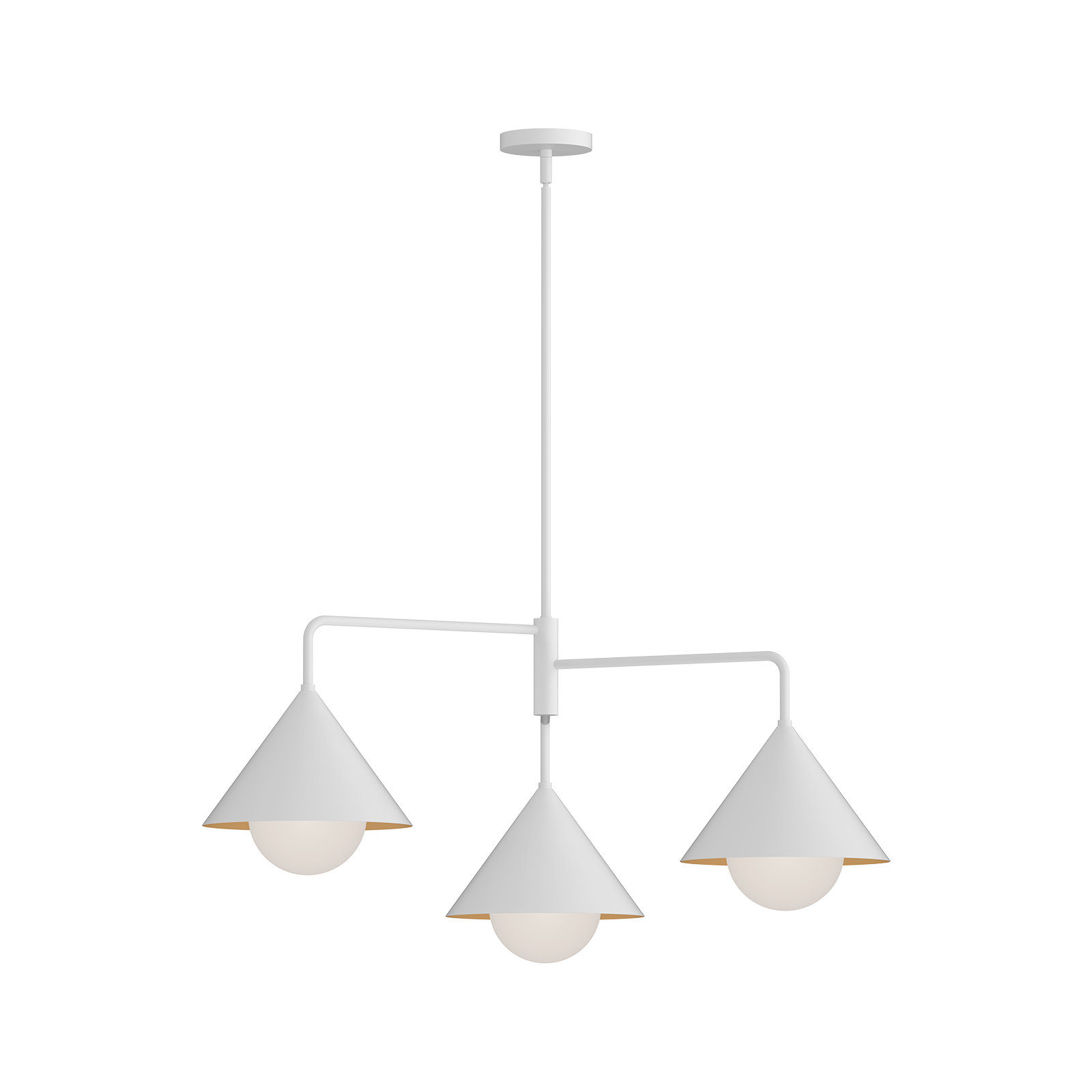 Ireland 3 - Light Geometric Chandelier, White