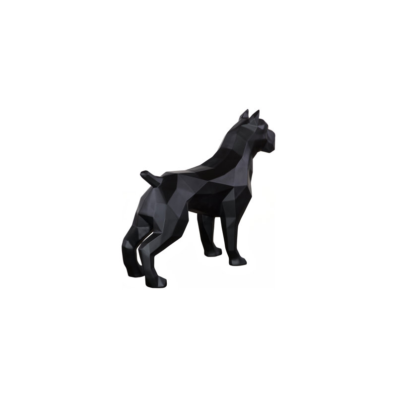 Pitbull Facet Sculpture, Matte Black