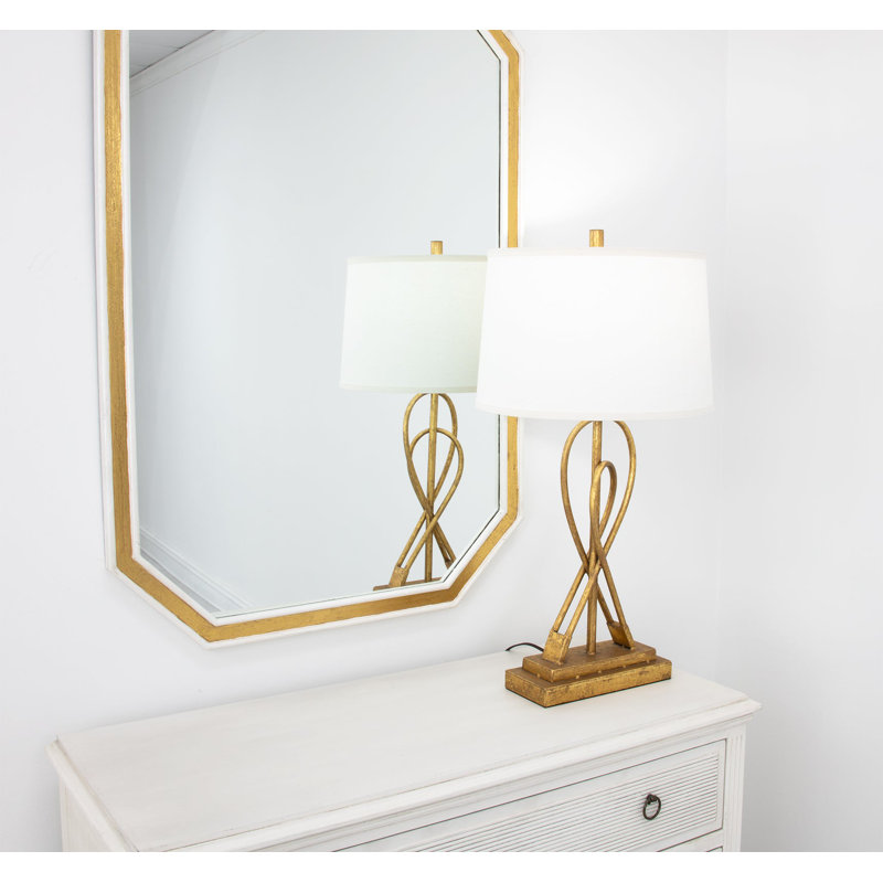Panama Table Lamp, Antiqued Gold Leaf