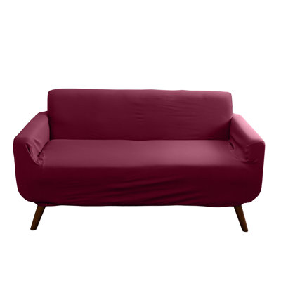  Housse pour causeuse Stretch Pique couleur bourgogne | Protecteur de meubles | Housse de canapé à 2 coussins