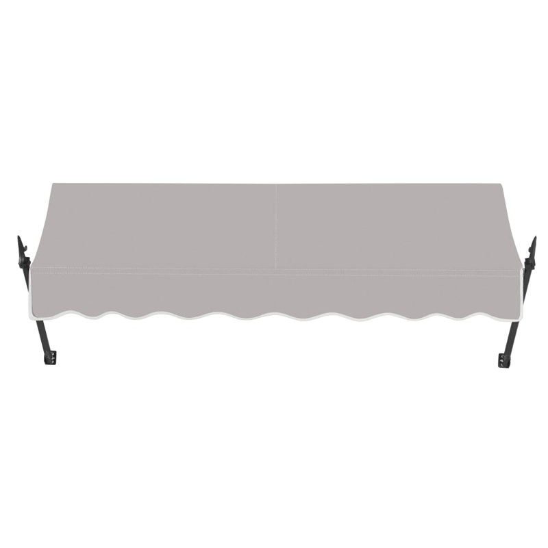 Awntech New Orleans Acrylic Fabric Fixed Awning with Iron Spear Arms, 24" H x 52.5" W x 16" D, Gray