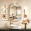 Armoire de salle de bain sans cadre à miroir biseauté avec tablettes réglables, miroir de rangement mural encastré ou à fixation en surface, 21,6 po x 31,4 po