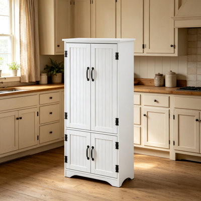 Engineered Wood 4 - Door Rectangle Accent Cabinet