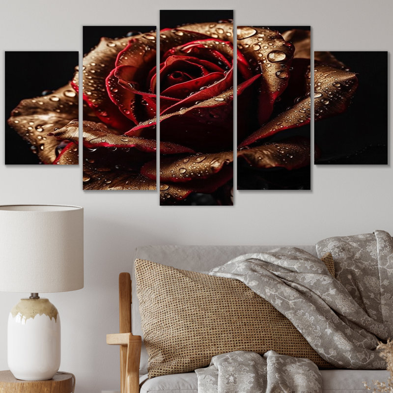 Jenifry - Rose Wall Art Print - 5 Panels