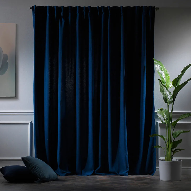 Solid Room Room Darkening Tab top Curtain Panels, Navy Blue, 52" W x 95" L