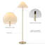 62 in. Brass Floor Lamp with Pleated Fabric Shade-268947452
