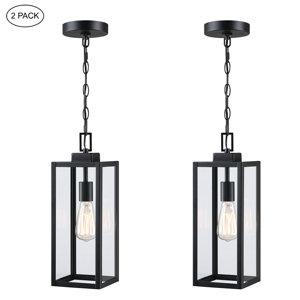 (1broken) Stolte Black 1 -Bulb 16.84" H Outdoor Hanging Lantern