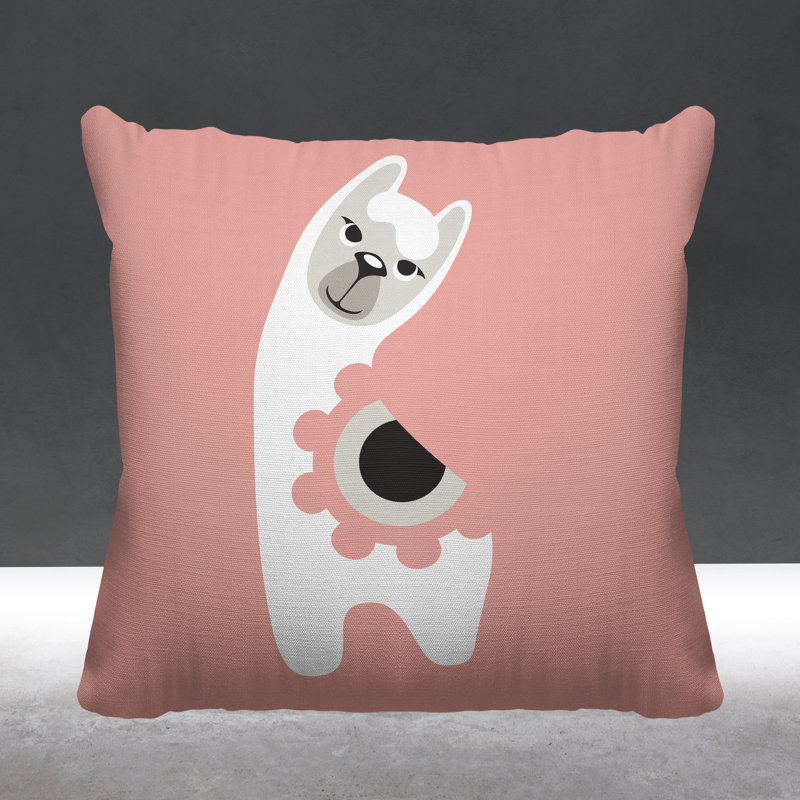 Coussin Inkie, 17 po x 17 po, Rose, Carré