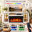 Fellsburg TV Stand with 36" Electric Fireplace and Glass Cabinet-1051040449-1036972831