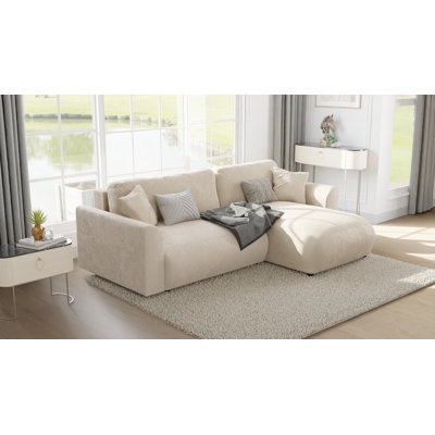 Gianni 4 Seater Velvet Corner Sofa Chaise