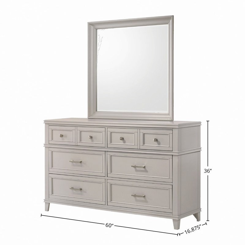 Commode 6 tiroirs grise