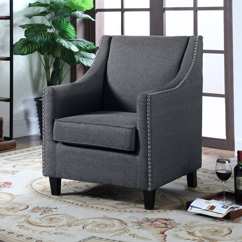 Carla Upholstered Armchair, Dark Gray