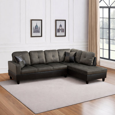 103.5" Wide Microfiber Sofa & Chaise