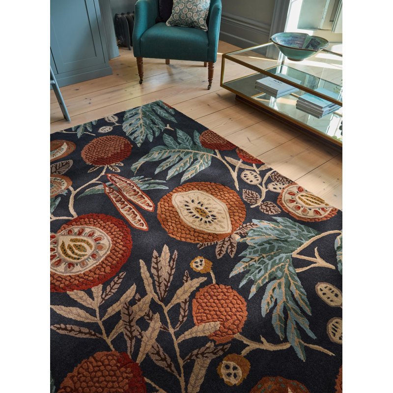Hand Tufted Floral Area Rug, Rectangle 5'7" x 7'10"