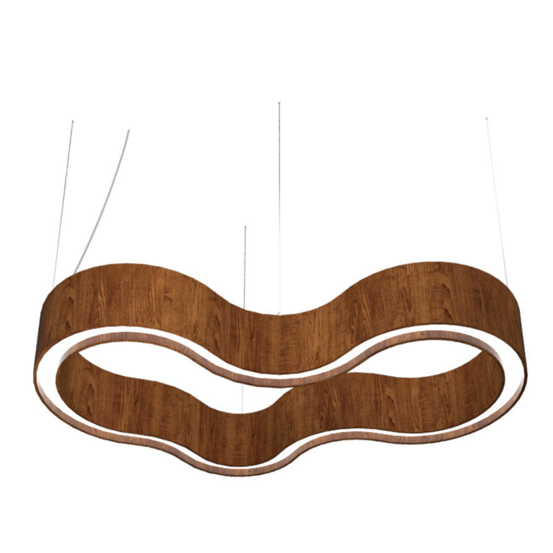 Imbuia Wood LED Geometric Pendant Light