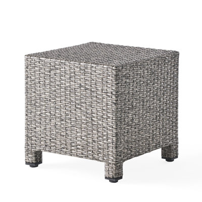 Accent Table - 18.11" H Cube Side Table, Black Pe And Iron, Stylish Assembly- 18"X18"X18", With Iron Frame, Easy To Use, No Assembly