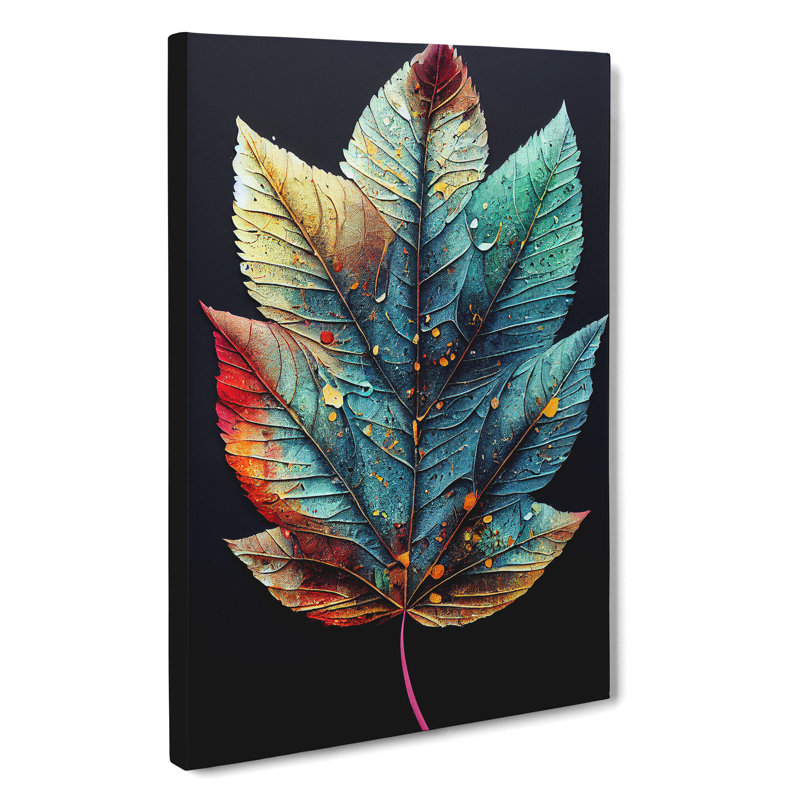 Painted Leaf No.1 - Wrapped Canvas Print, 50cm H x 35cm W x 3cm D