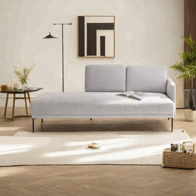 Chaise longue avec cadre en bois massif, coussin de siège confortable