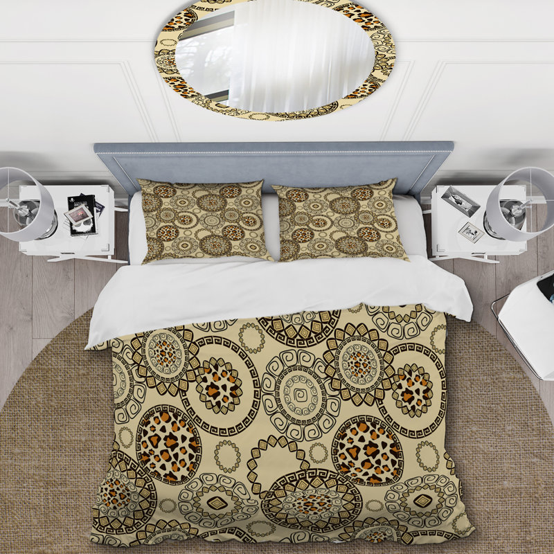 Cheetah Skin In African Style Polyester Floral Duvet Cover