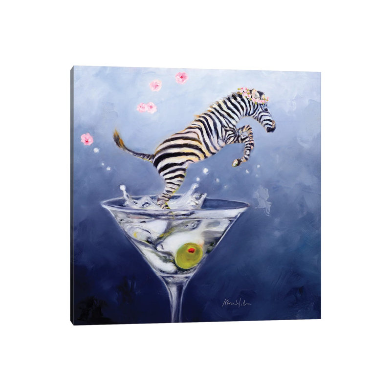 Zebratini by Karen Weber - Wrapped Canvas Print, 66.04cm H x 66.04cm W x 1.91cm D