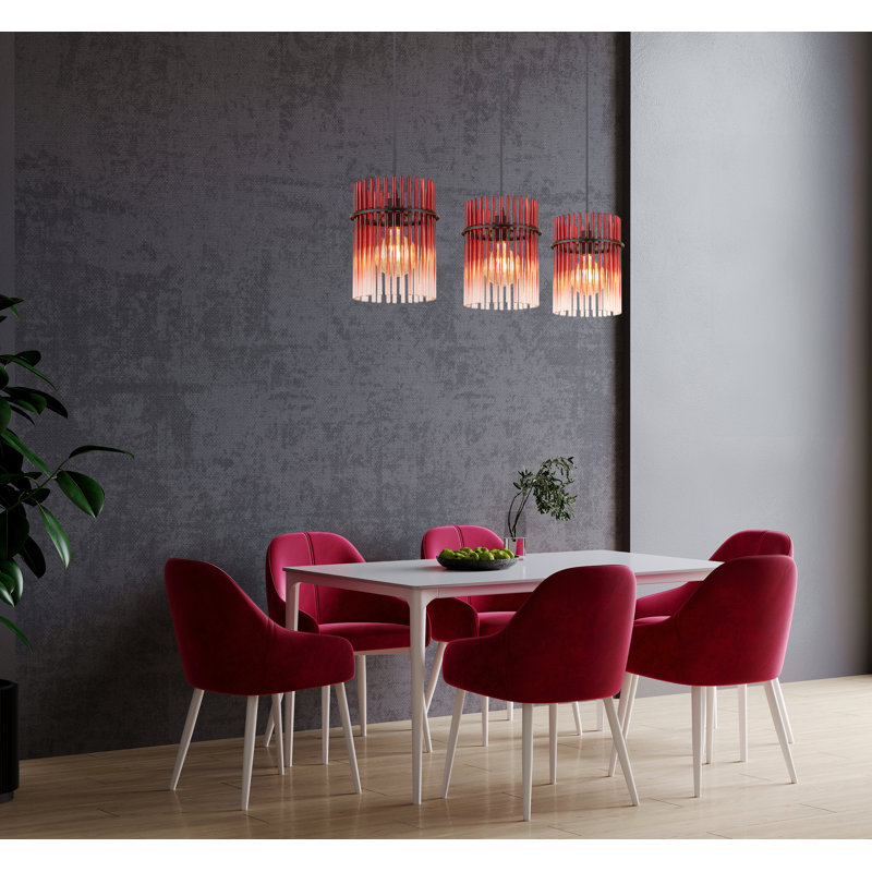 Decole 3 - Light Matte Black Pendant, Blackberry colors