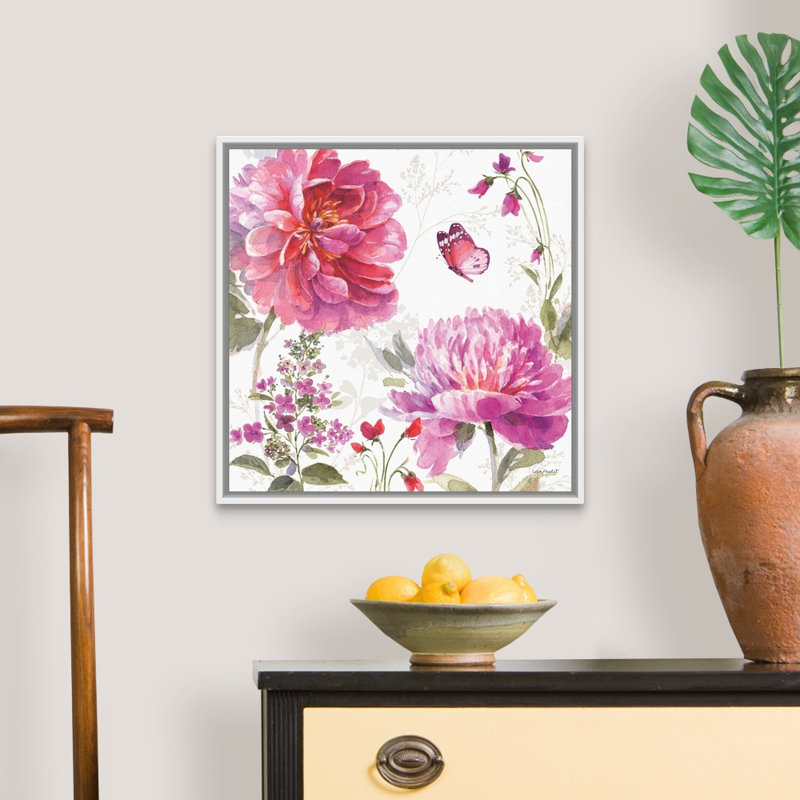 Visiblement rose 19 par Lisa Audit - reproduction d'art, H 22 po x l 22 po x P 1,75 po, Toile blanche encadrée