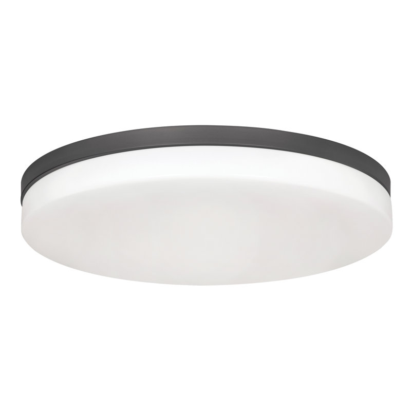 LED Flush Mount, Black, 3" H x 19" W x 19" D