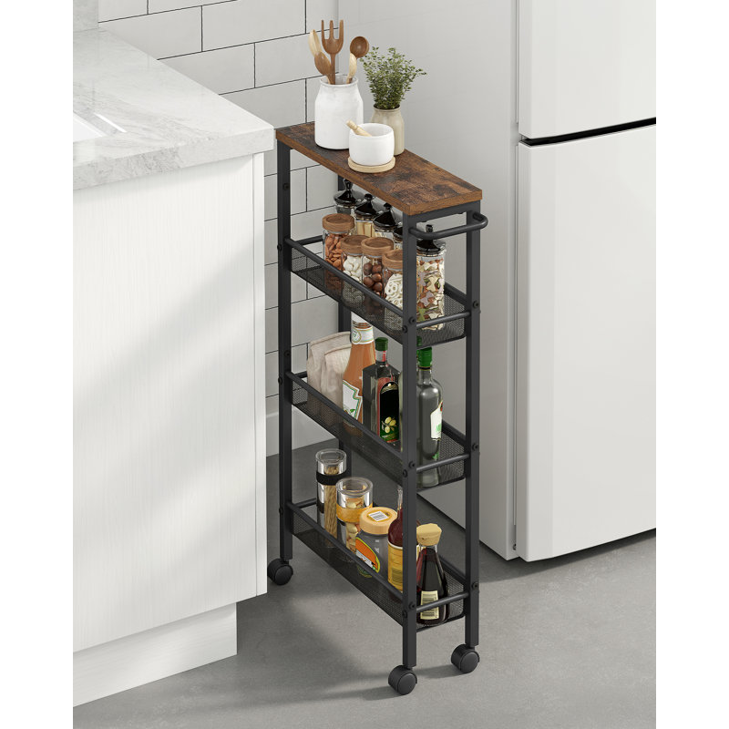 Aftab Kitchen Cart, Brown/Black