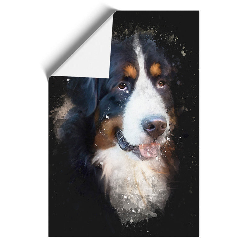 Bermese Mountain Dog Paint Splash - Frameless Print, 84cm H x 59cm W x 0.1cm D