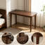 Bureau en bois massif L 55,12 po, bureau en noyer moderne Mid-Century pour petits espaces, chambre à coucher