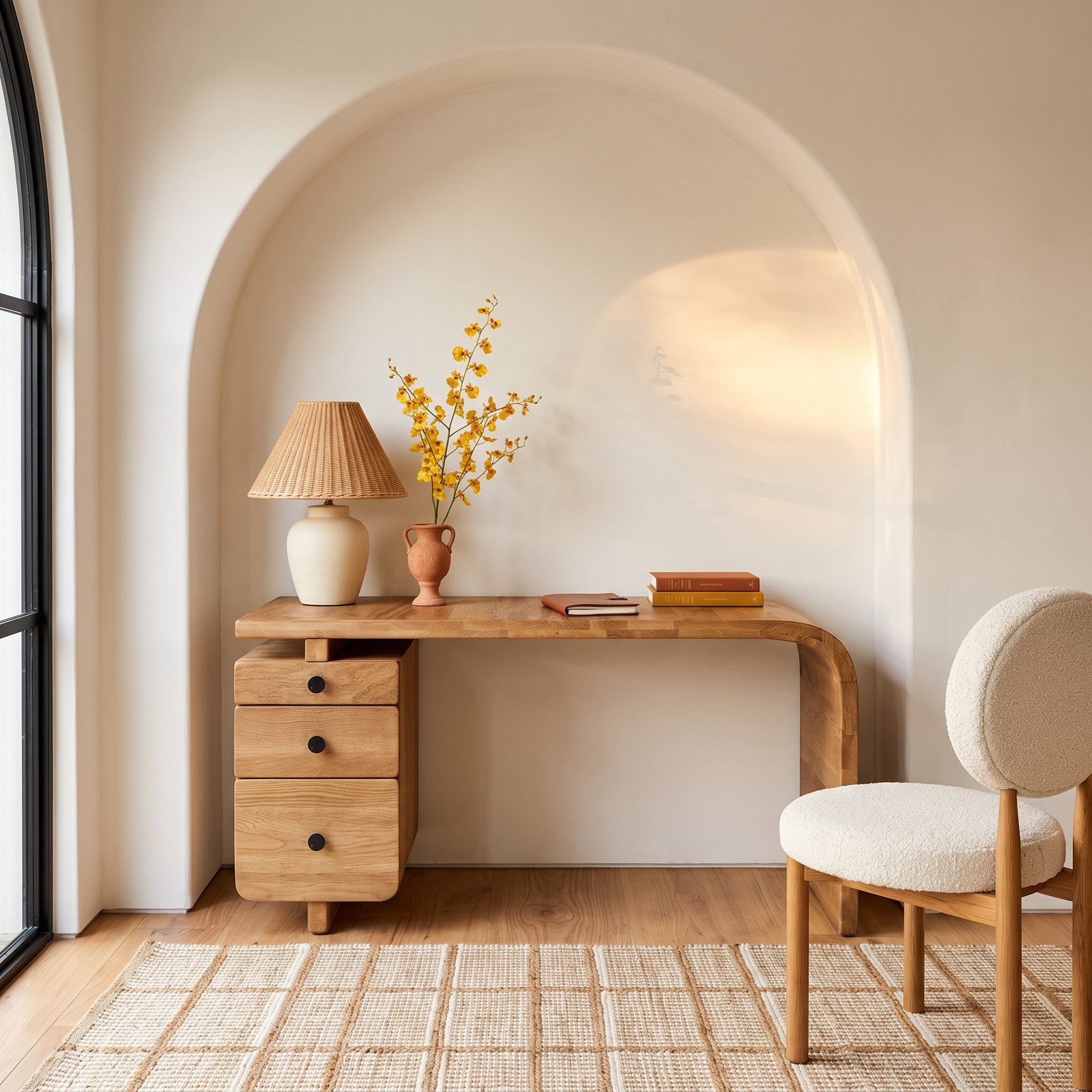Amelia 54 " Oak Writing Desk