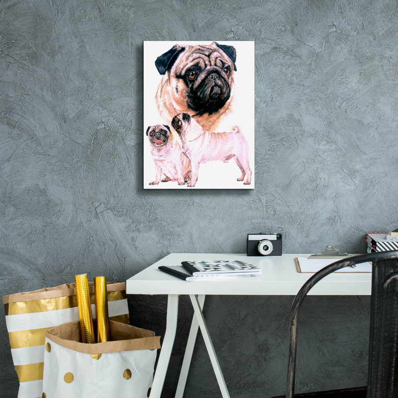 " Pug " by Barbara Keith, 16" H x 12" W x 0.75" D