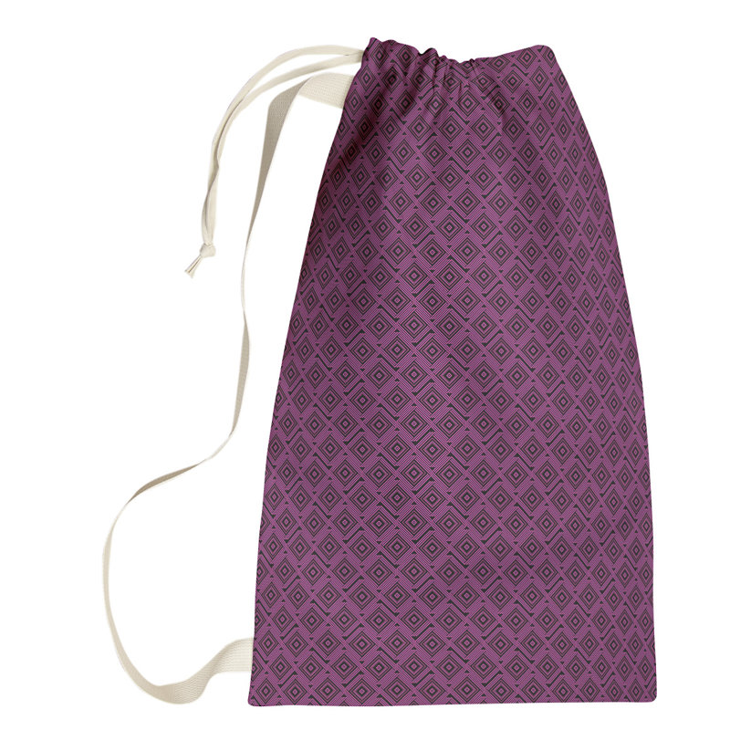 Sac à linge à labyrinthe carré, Grand (H 76,5 po x l 29,5 po x P 1,5 po), Noir / Rose
