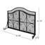 Barrière de foyer, fer, 2 portes, H 32,03 po x l 43,25 po, pare-feu ornemental contemporain avec détails, facile d'accès, mat