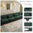 Maelina 4 - Piece Upholstered Hunter Green Corduroy Modular Sectional Sofa with Pillow Back and Solid Wood Legs-244594885-244594880