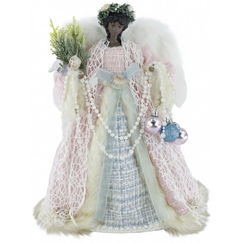 Ange 14 po en chenille texturé rose et bleu 14 po