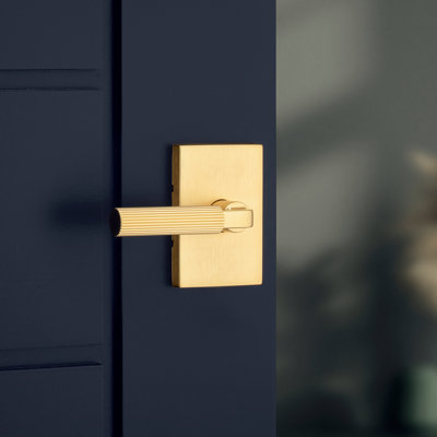 Mirada Reeded Hall/Closet Lever w/ Rectangular Rose
