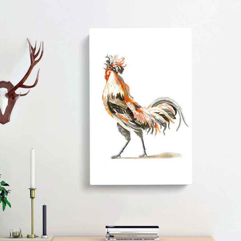 Proud Cockerel by Johan Teyler - Wrapped Canvas Painting, 50cm H x 35cm W x 3cm D