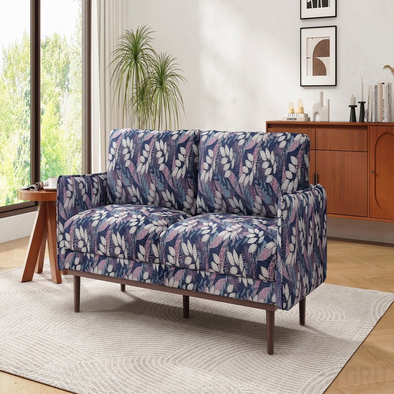 Canapé de style moderne avec causeuse de 75,75 po, canapé 2 places avec salon spacieux, bleu