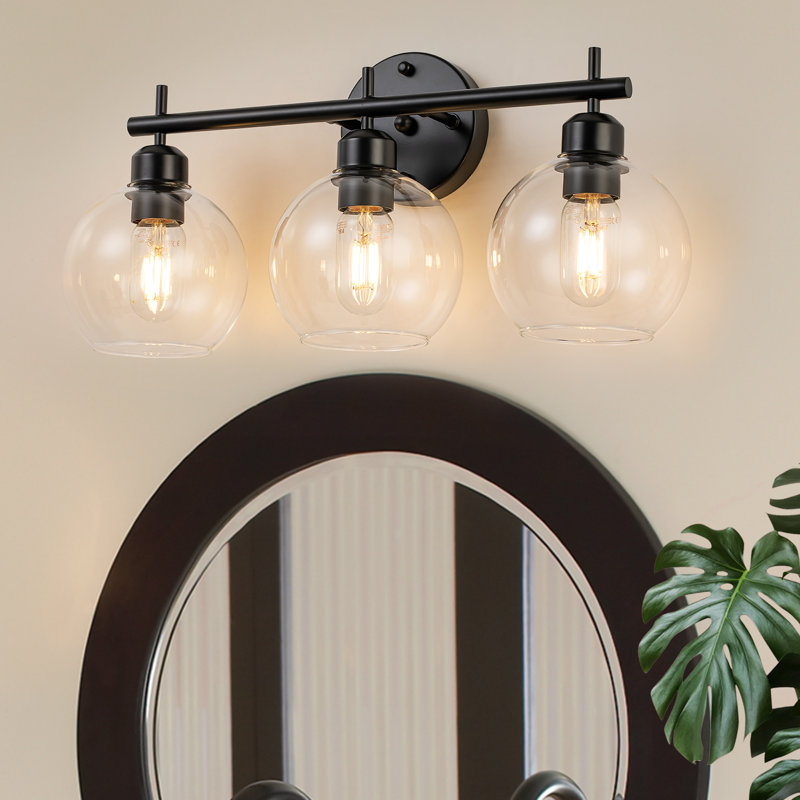 Éclairage pour meuble-lavabo à intensité variable 3 lumières Glausen, Noir