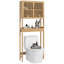 Étagère de rangement au-dessus de la toilette - Organisateur de salle de bain pratique avec portes à lattes et réglable