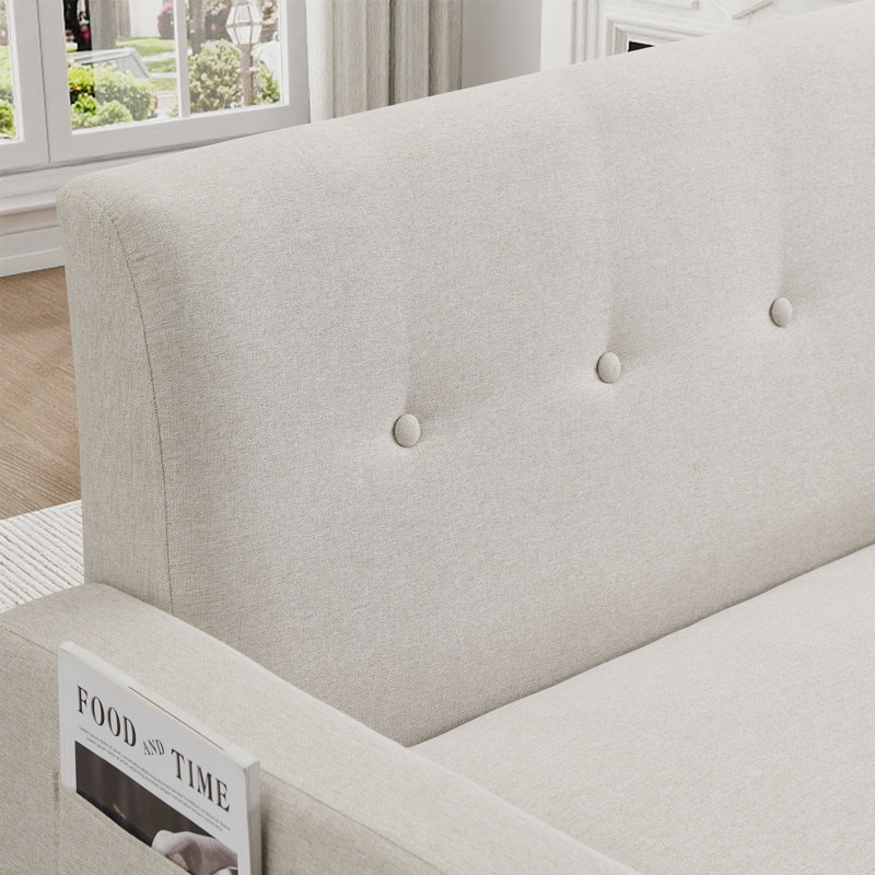 Causeuse à accoudoirs carrés de 57,12 po Kaleinani Conforme à la causeuse CAL117, Beige
