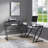Braycen L-Shaped Glass Top Metal Base Writing Desk